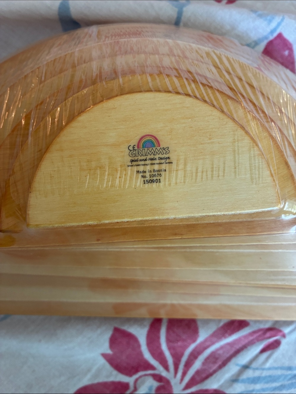 Grimm's Large Natural Wooden Rainbow Semi circles - Picture 2 of 3